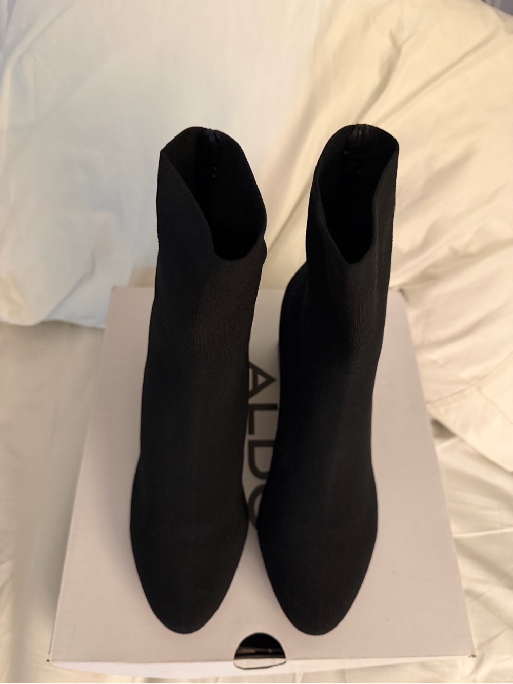 Aldo Black Stretch Sock Booties